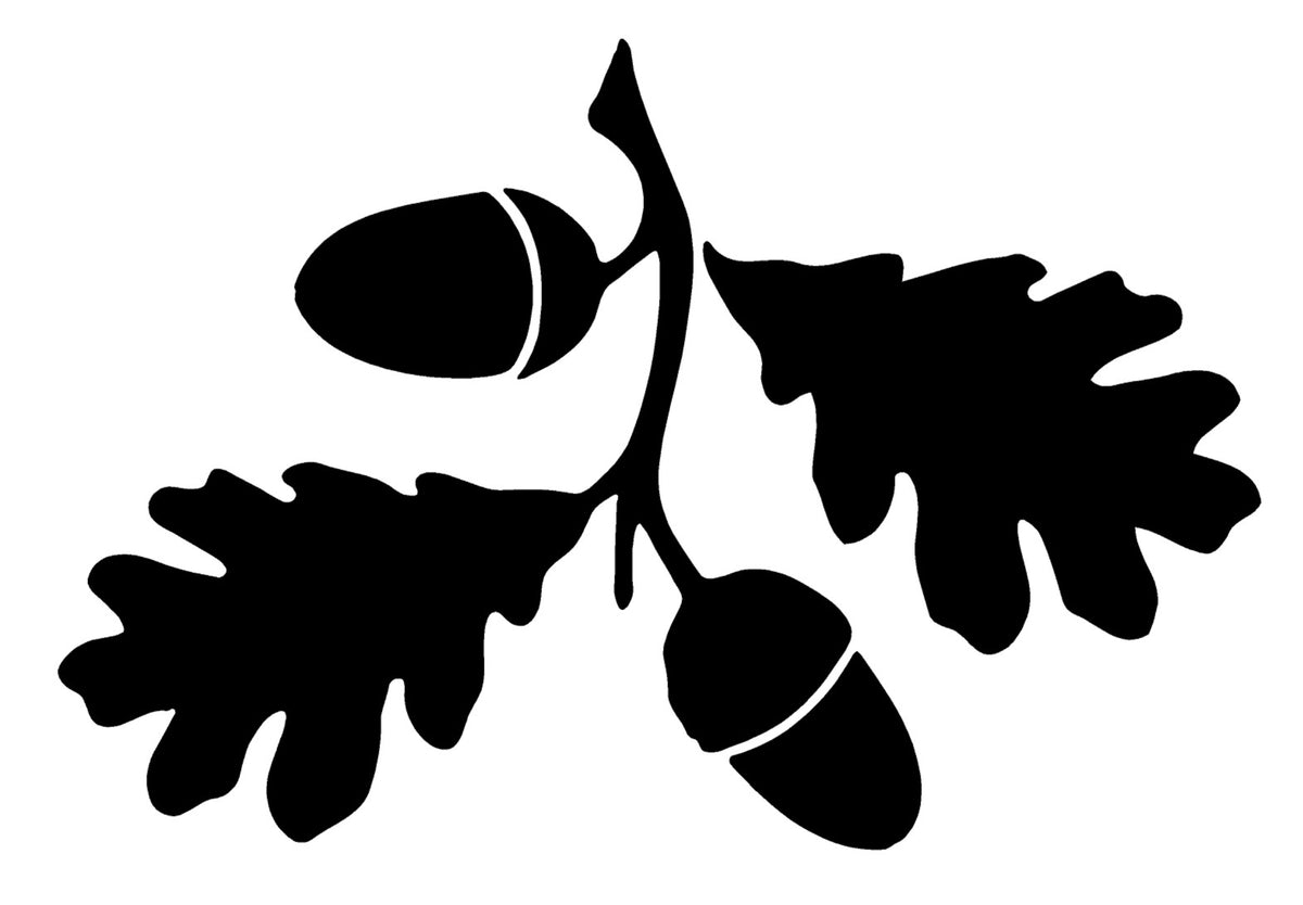 Acorns and Oak Leaves Mylar Stencil, Reusable 190 Micron