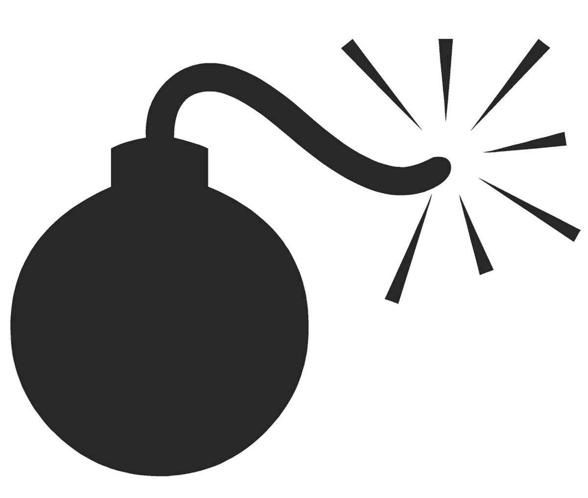 Fused Bomb Cartoon Mylar Stencil, Reusable 190 Micron