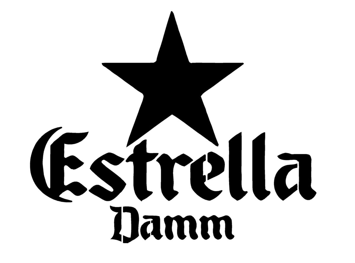 Estrella Damm Logo Mylar Stencil, Reusable 190 Micron