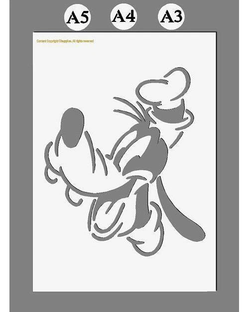Cartoon character Head Mylar Stencil, Reusable 190 Micron, A5/A4/A3