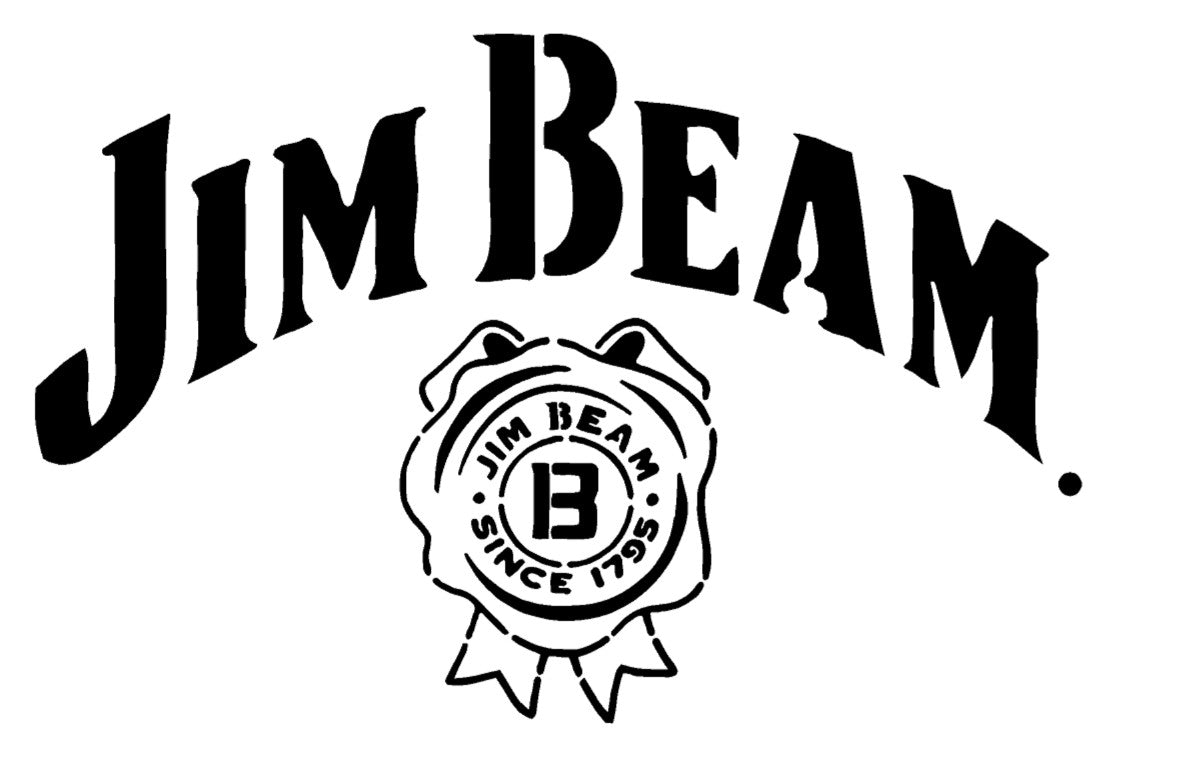 Jim Beam Lettering and Seal Mylar Stencil, Reusable 190 Micron