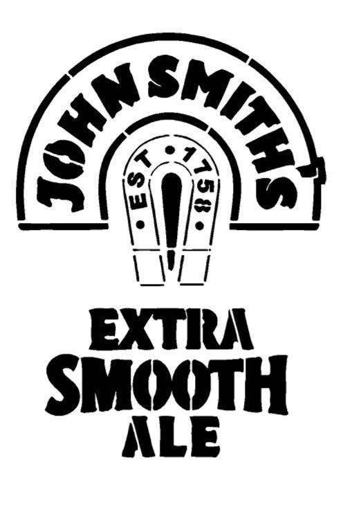 John Smith's Extra Smooth Ale Mylar Stencil, Reusable 190 Micron
