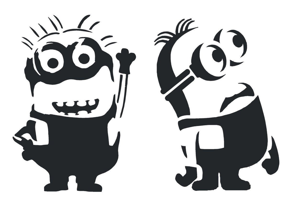 Minions Pair Mylar Stencil, Reusable 190 Micron