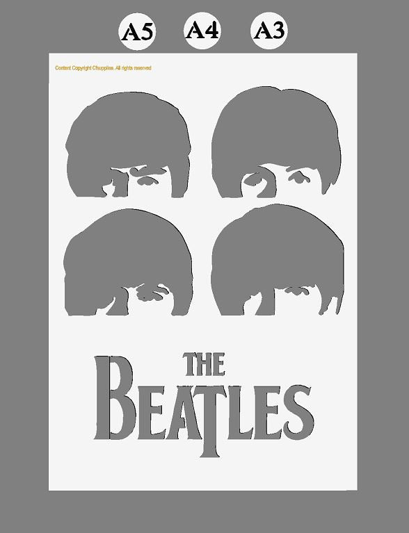The Beatles Stencil, Fab 4 with John, Paul, George & Ringo