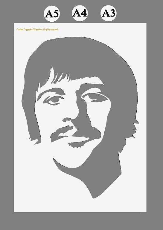 Mylar Stencil The Beatles Lennon McCartney Ringo (5)