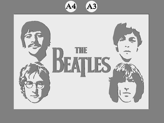 MYLAR STENCIL 'The Beatles' Unique Design