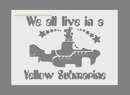 MYLAR STENCIL 'The Beatles Yellow Submarine' 190 micron