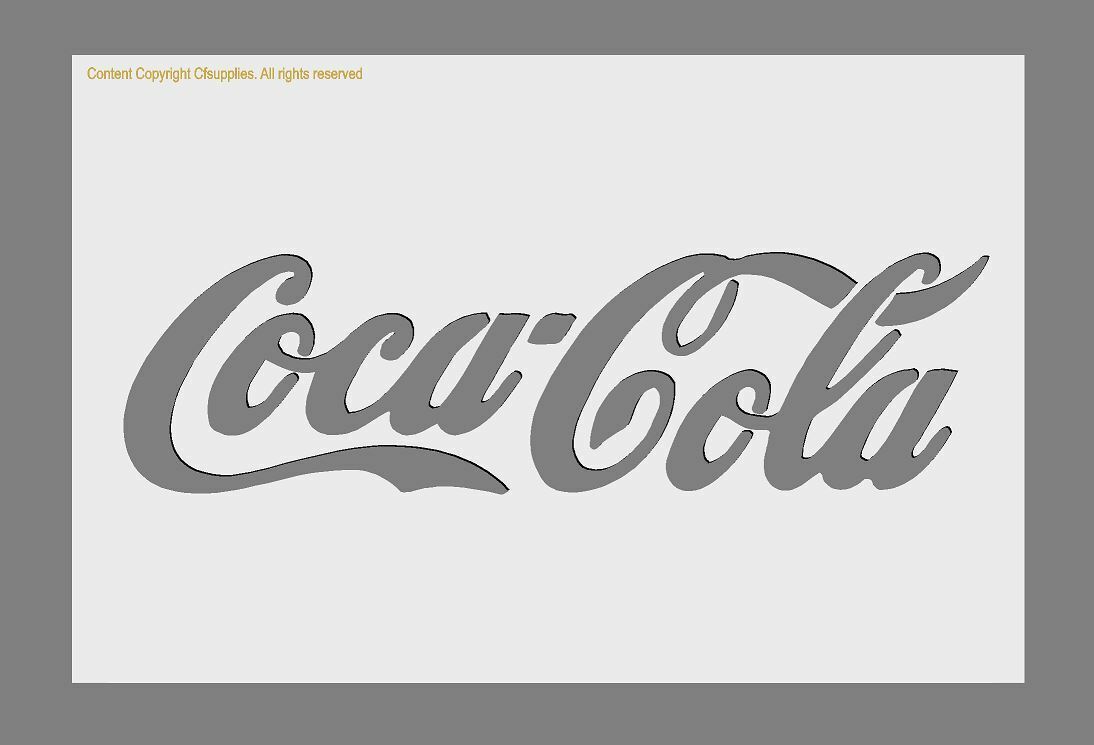 Mylar Stencil, 'Coca Cola Logo' 125/190 micron, A5/A4/A3 Reusable Myla