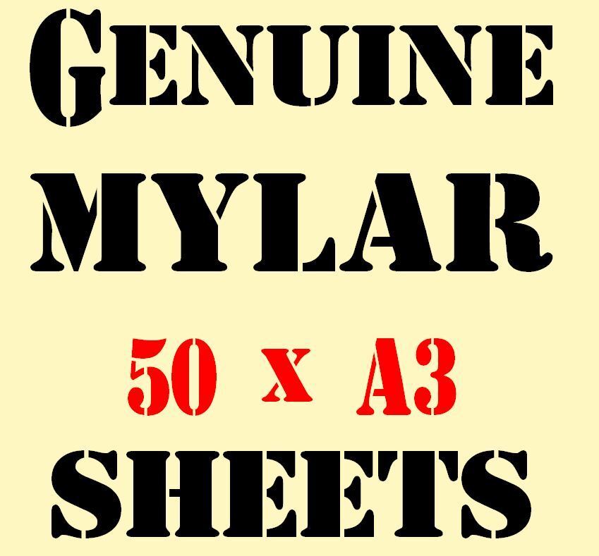 Mylar Stencil Sheets Blank  50 x A3 Great Price 125 micron Reuseable