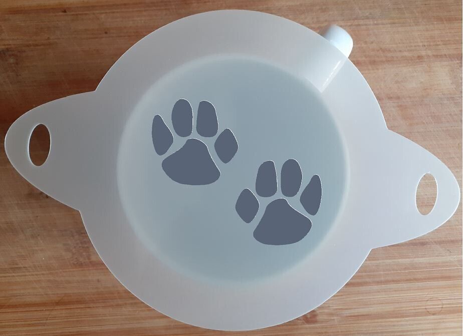 110mm Paw Prints Stencil, Coffee, Cookie, Cake, Craft, Face Paint, 190