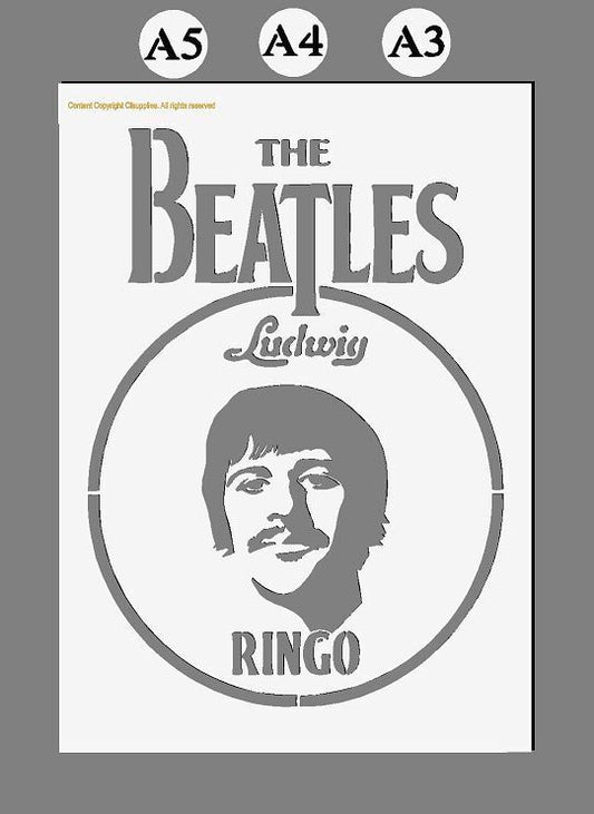 Mylar Stencil The Beatles Iconic Drum Themes