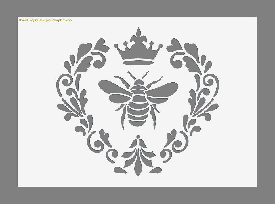 SHABBY CHIC Mylar stencil FRENCH VINTAGE Royal Bee 190 micron MYLAR A5