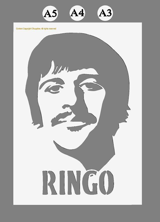 Mylar Stencil The Beatles Lennon McCartney Ringo (5)