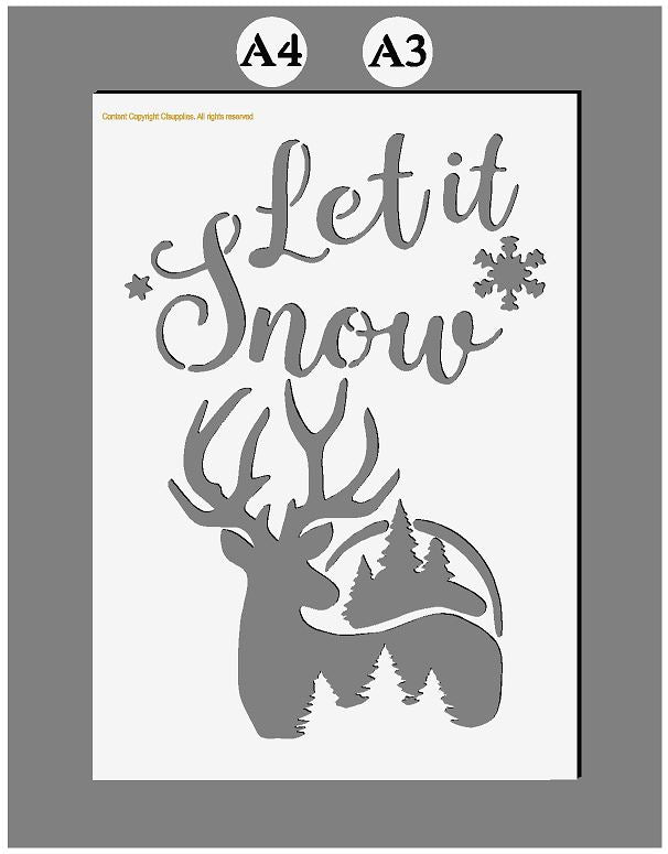 Christmas Mylar Stencils | Snow Spray stencil |  A3/A4 sheet sizes