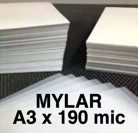 A3 Mylar Stencil sheets 190 micron (5 - 1000) 420mm x 297mm