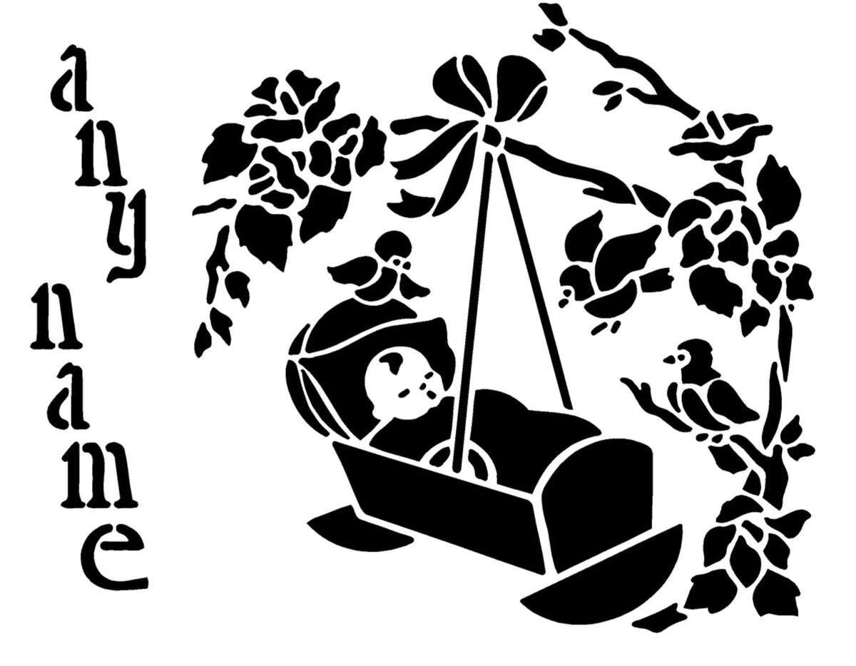 Personalised Baby Sleeping Mylar Stencil, Reusable 190 Micron