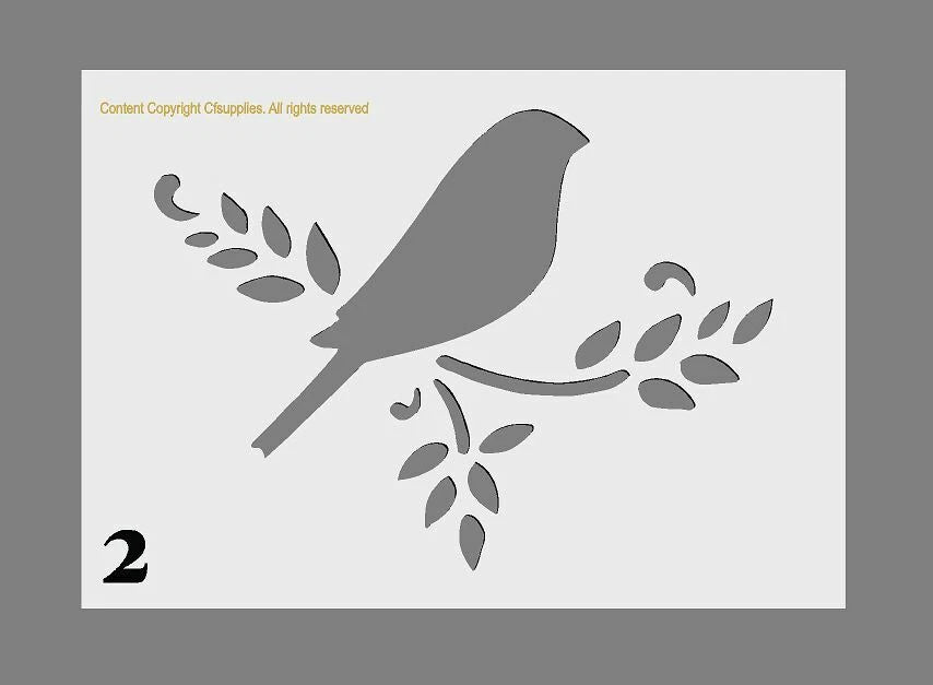Bird Collections Mylar Stencil, Choice of 6 Designs, Reusable 190 Micron