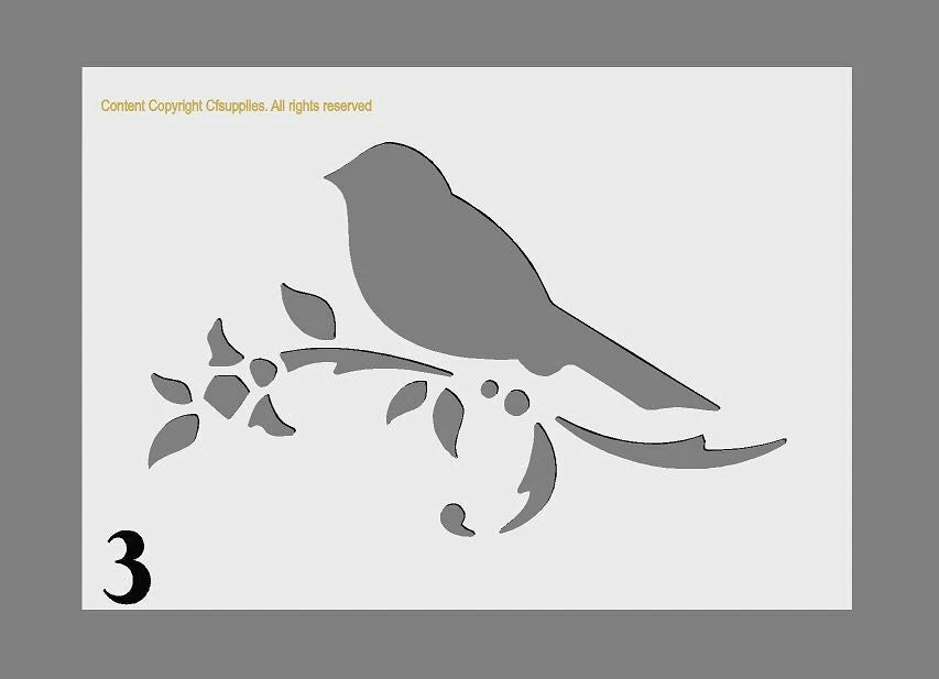 Bird Collections Mylar Stencil, Choice of 6 Designs, Reusable 190 Micron