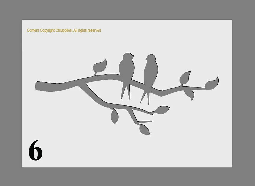 Bird Collections Mylar Stencil, Choice of 6 Designs, Reusable 190 Micron