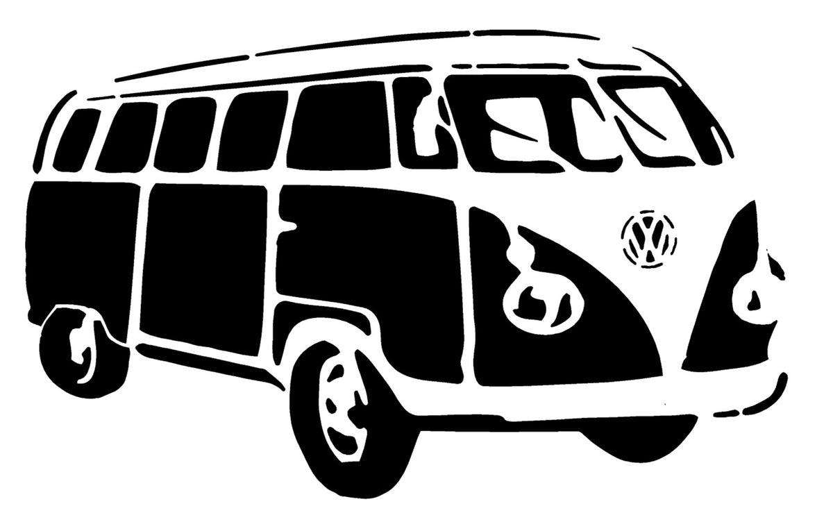 Split-Screen Campervan Mylar Stencil (2), Reusable 190 Micron