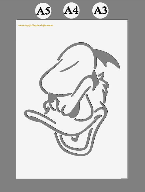 Donald Duck Disney Mylar Stencil A5/A4/A3 sizes 190 micron (1)