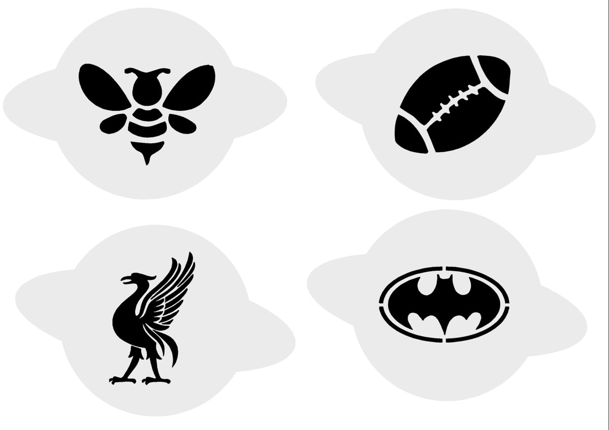 Face Painting Mylar Stencil Set, 12 Designs on 3 A4 Sheets