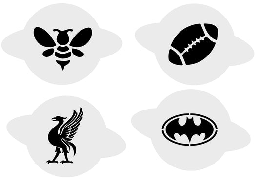 Face Painting Mylar Stencil Set, 12 Designs on 3 A4 Sheets