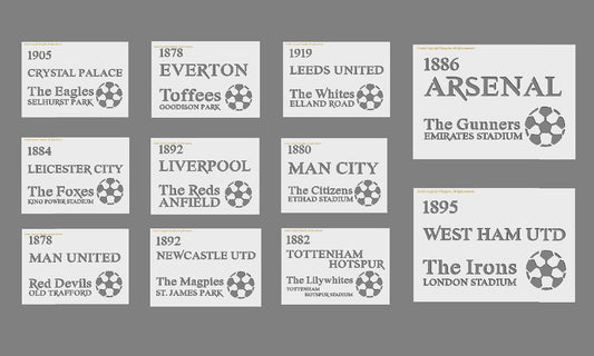 Football Clubs Custom Mylar Stencil