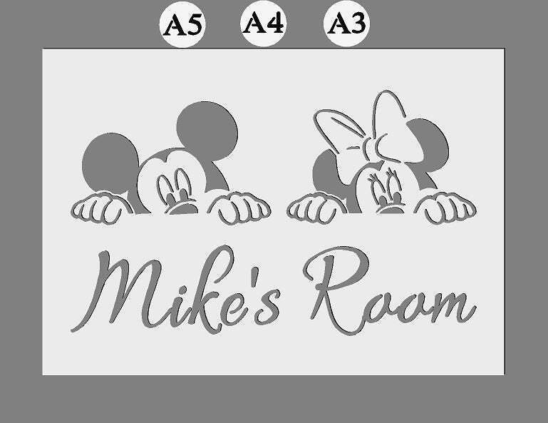 Personalised Cartoon character Mylar Stencil, Reusable 190 Micron
