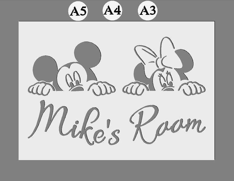 Personalised Cartoon character Mylar Stencil, Reusable 190 Micron