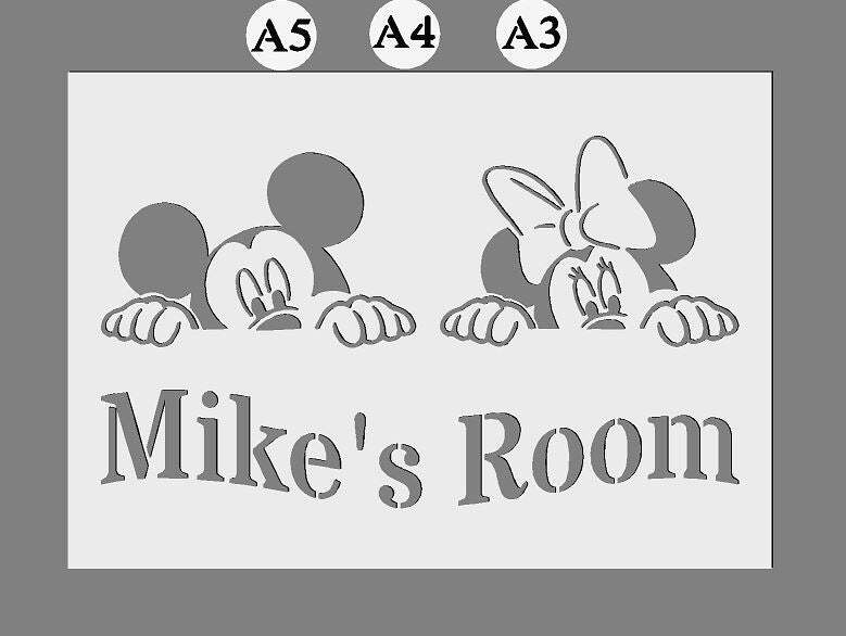 Personalised Cartoon character Mylar Stencil, Reusable 190 Micron