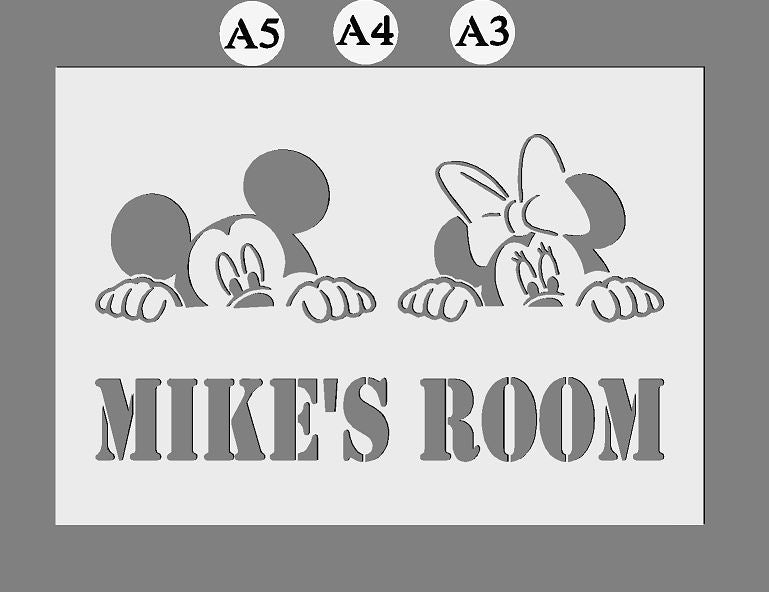 Mickey Mouse & Mini Mouse Disney Mylar painting Stencils | Add your Pe