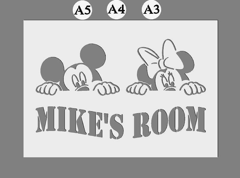 Mickey Mouse & Mini Mouse Disney Mylar painting Stencils | Add your Pe