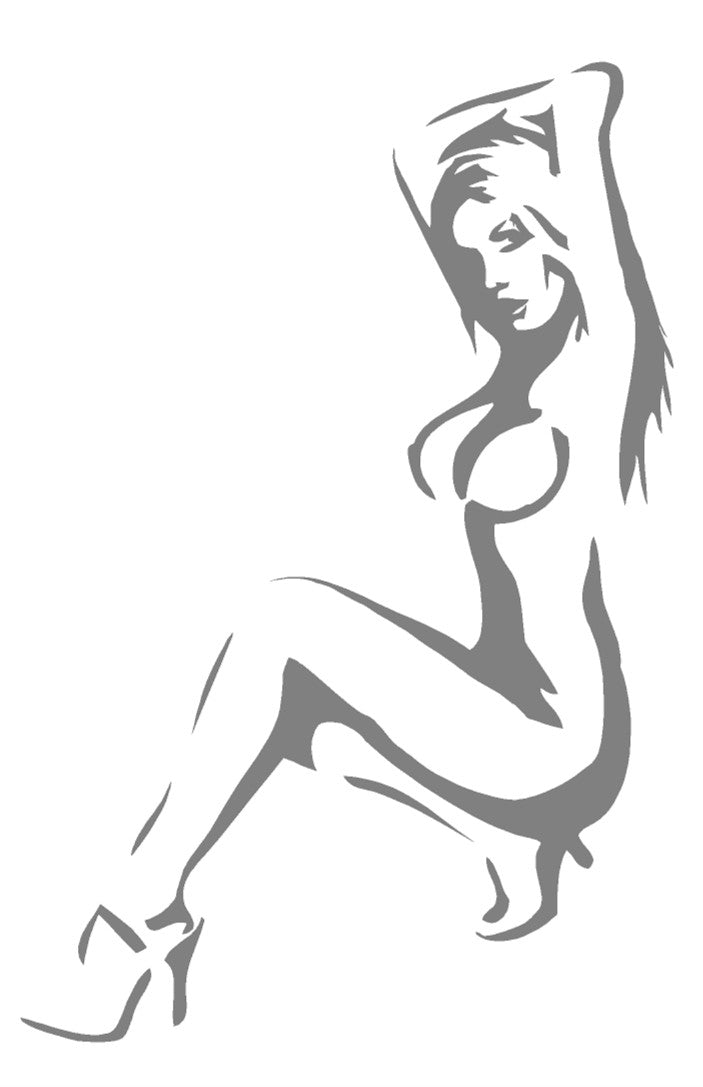 Seated Lady Silhouette Mylar Stencil, Reusable 190 Micron