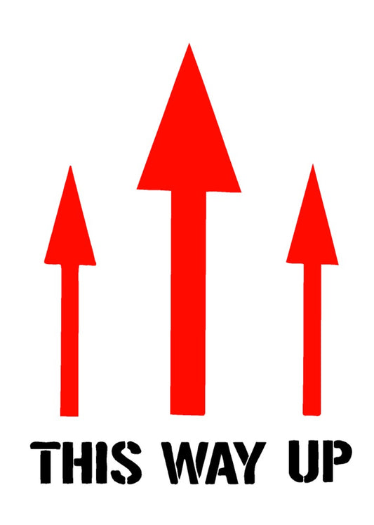 This Way Up Arrows Mylar Stencil, Reusable 190 Micron