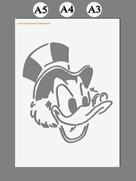 Uncle Scrooge Disney Mylar Stencil