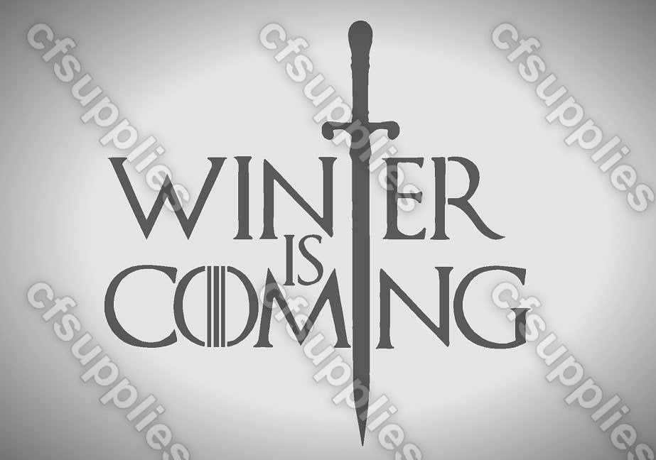 Game of Thrones Mylar Stencil 'Winter is Coming' A5/A4/A3 sizes 190 mi