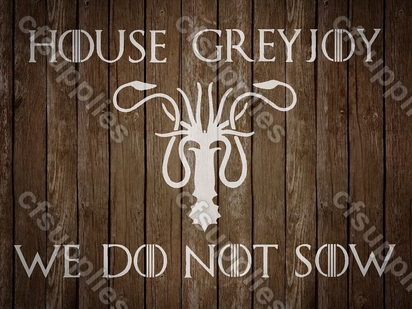 Game of Thrones Mylar Stencils 'House Greyjoy' A5/A4/A3 sizes 190 micr