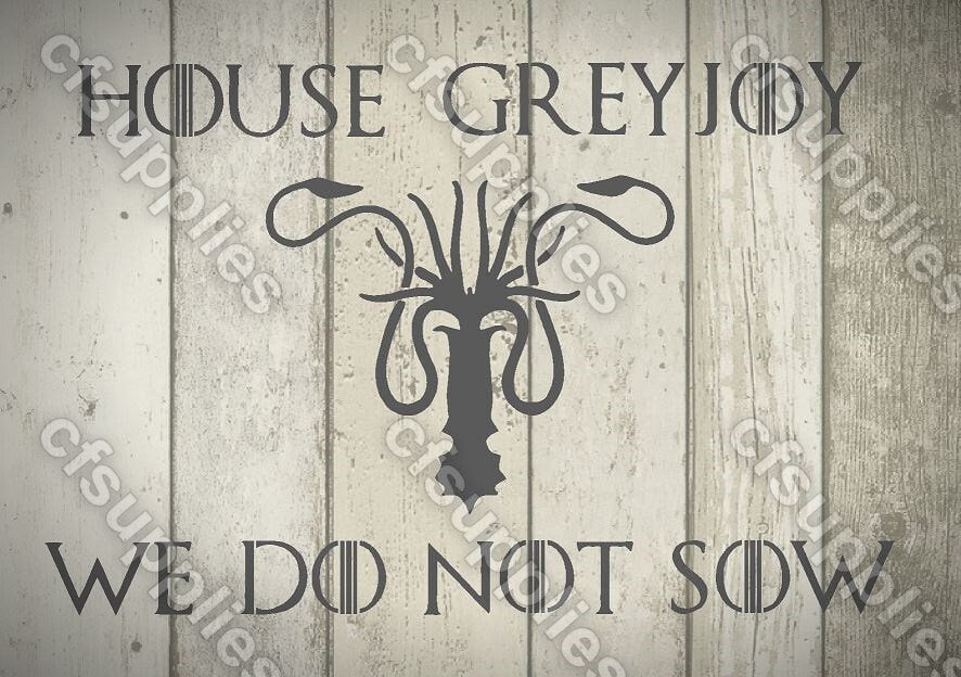 Game of Thrones Mylar Stencils 'House Greyjoy' A5/A4/A3 sizes 190 micr