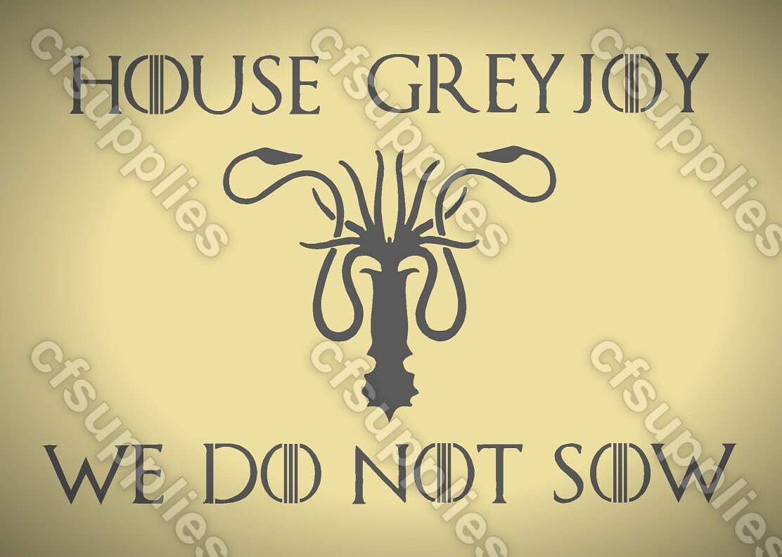 Game of Thrones Mylar Stencils 'House Greyjoy' A5/A4/A3 sizes 190 micr