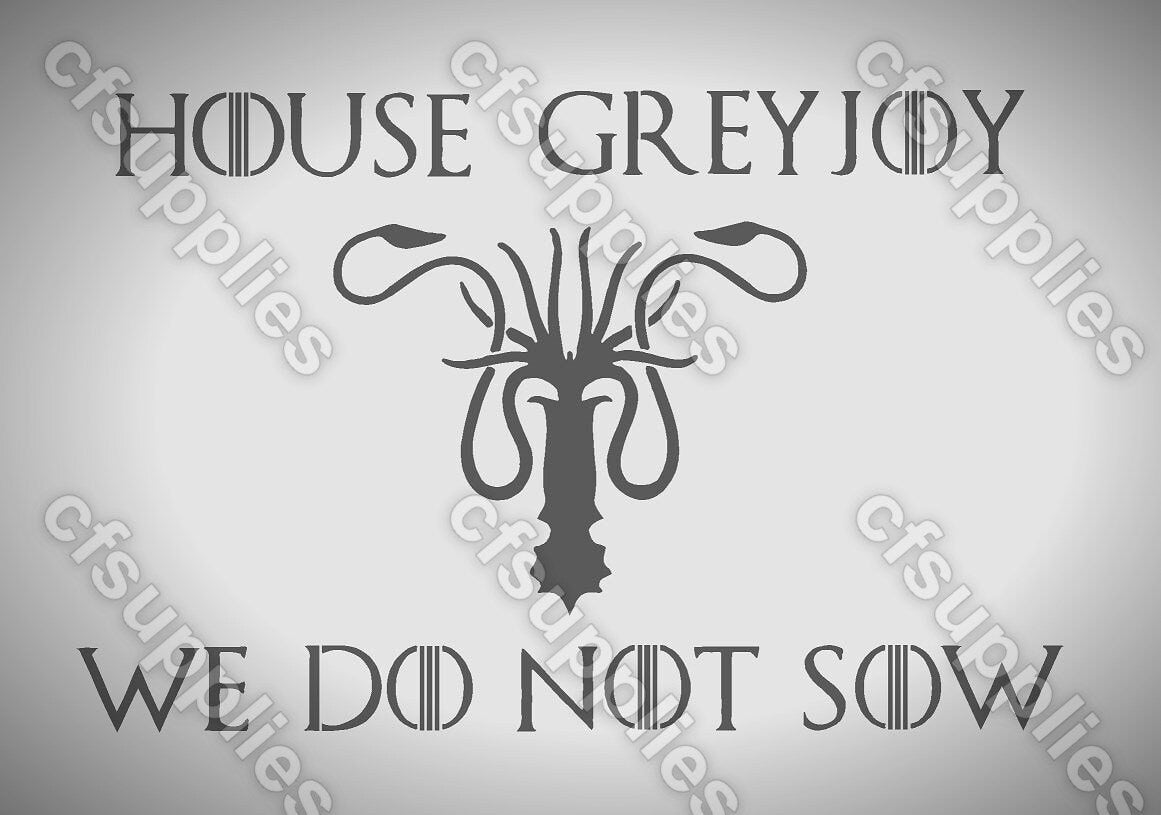 Game of Thrones Mylar Stencils 'House Greyjoy' A5/A4/A3 sizes 190 micr