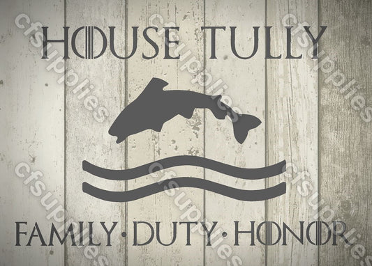 Game of Thrones Mylar Stencils 'House Tully'