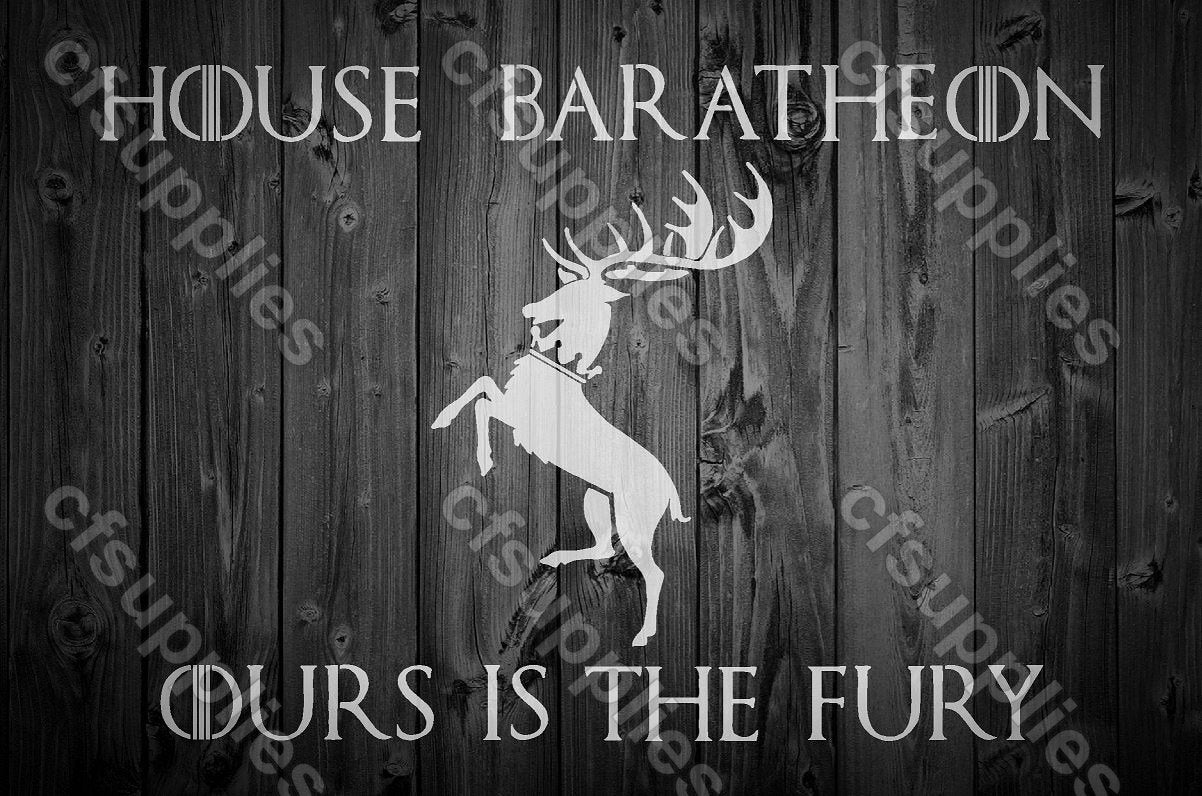 Game of Thrones Mylar Stencil 'House Baratheon' A5/A4/A3 sizes 190 mic