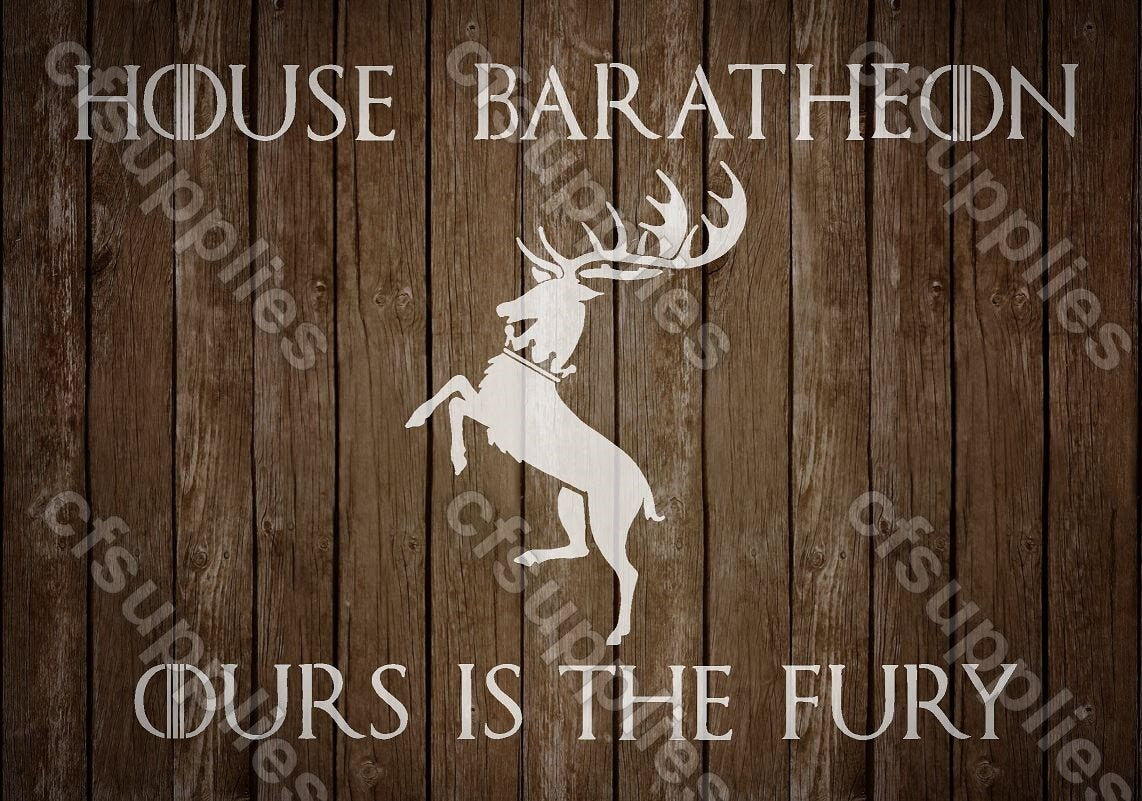 Game of Thrones Mylar Stencil 'House Baratheon' A5/A4/A3 sizes 190 mic