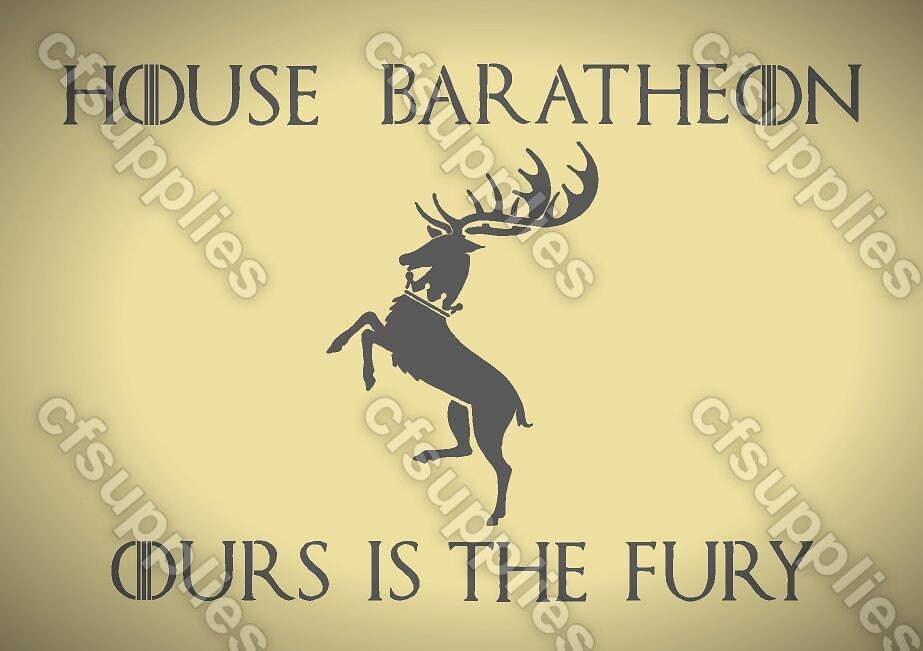 Game of Thrones Mylar Stencil 'House Baratheon' A5/A4/A3 sizes 190 mic