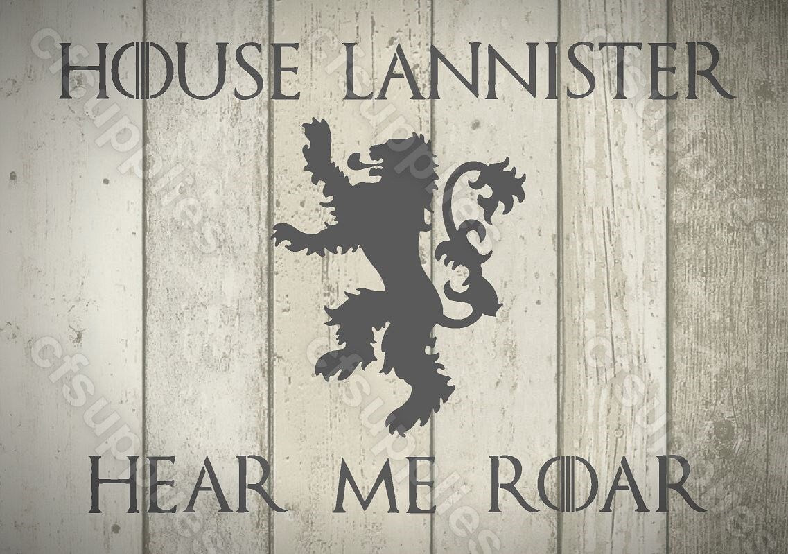 Game of Thrones Mylar Stencil 'House Lannister' A5/A4/A3 sizes