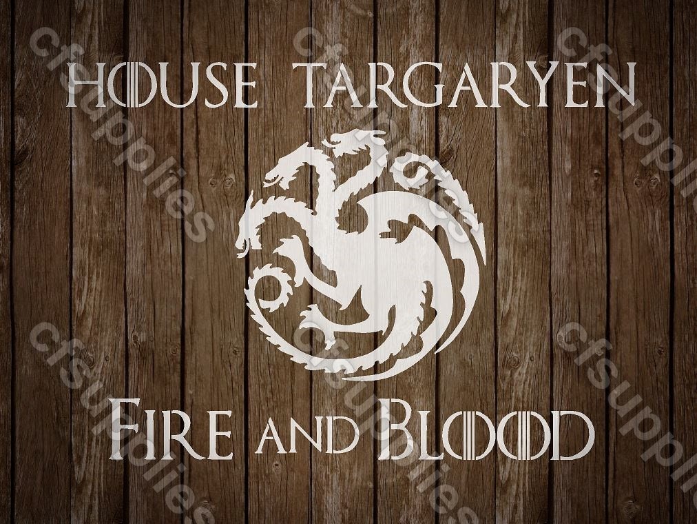 Game of Thrones Mylar Stencils 'House Targaryen' A5/A4/A3 sizes 190 mi