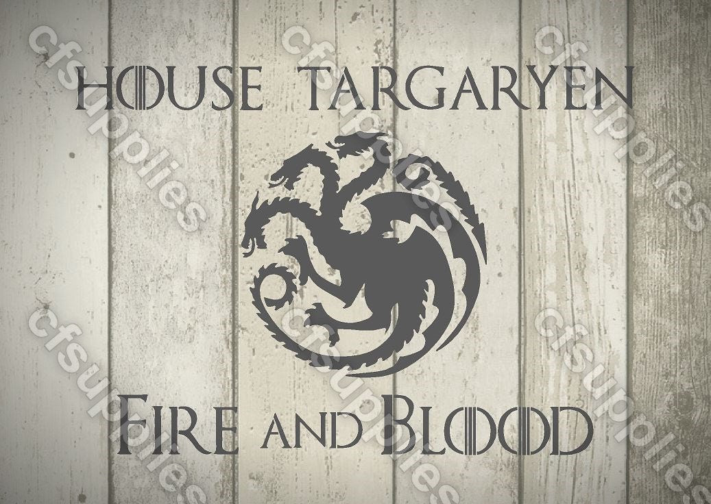 Game of Thrones Mylar Stencils 'House Targaryen' A5/A4/A3 sizes 190 mi