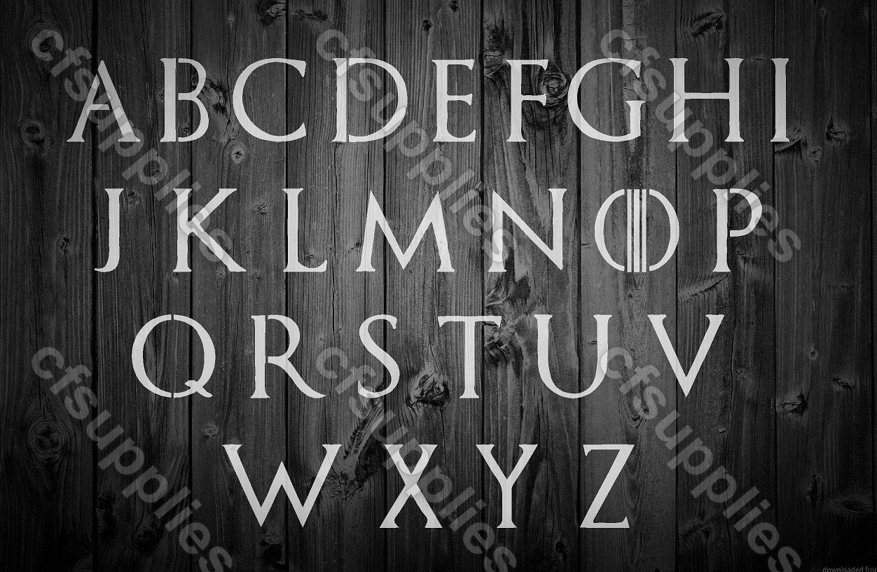 Game of Thrones Mylar Stencil 'Alphabet' A4/A3 sizes 190 micron