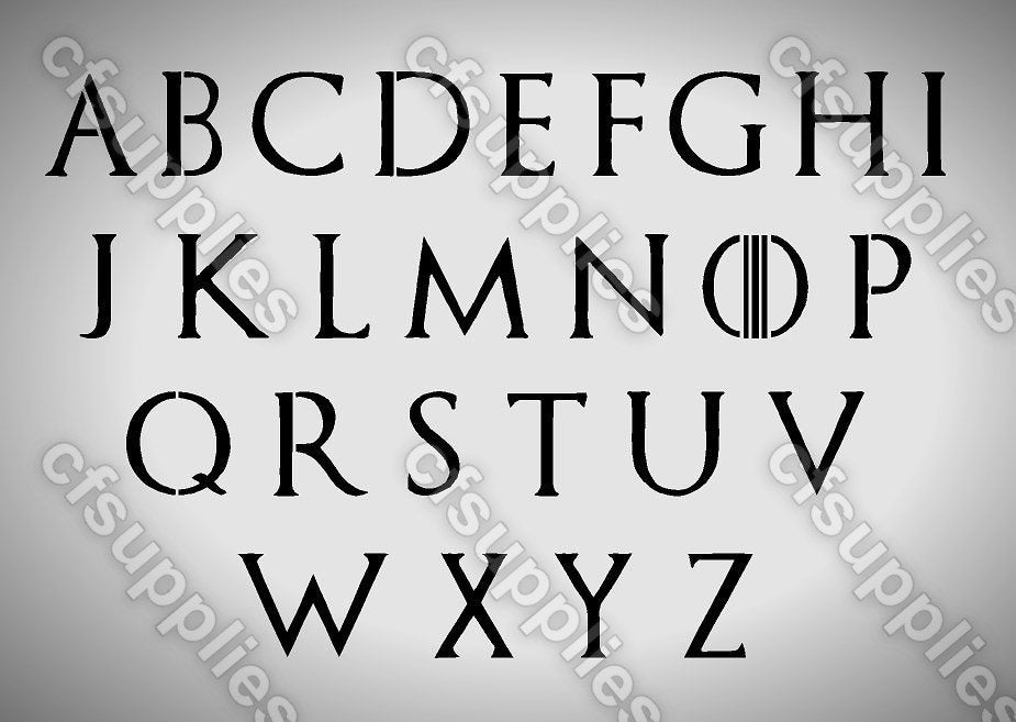 Game of Thrones Mylar Stencil 'Alphabet' A4/A3 sizes 190 micron